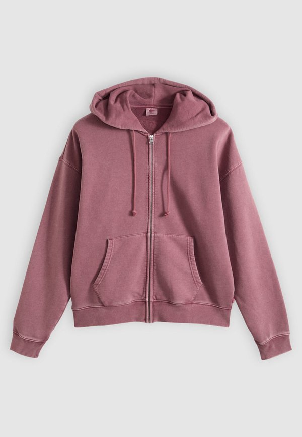 Levi's® HAYES BOXY FULL ZIP - Zip-up sweatshirt - grunge wash roan rouge