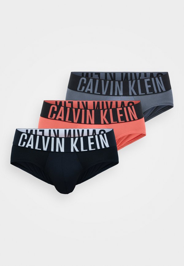 Calvin Klein Underwear INTENSE POWER 3 PACK  - Briefs - black/turbulence/vermillion brown