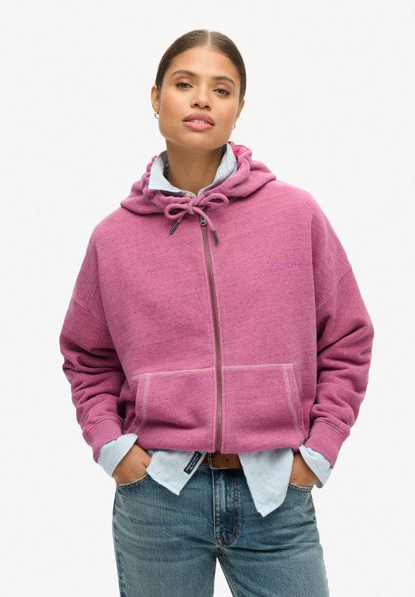 Superdry & Co ESSENTIAL LOGO - Zip-up sweatshirt - shocking pink