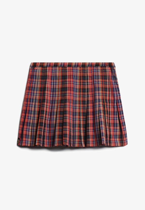 Superdry & Co CHECK - Pleated skirt - red blue yellow check