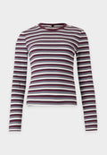 ONLY ONLVAL L/S O-NECK STRIPE TOP JRS - Long sleeved top - fig/dusty blue/navy blazer