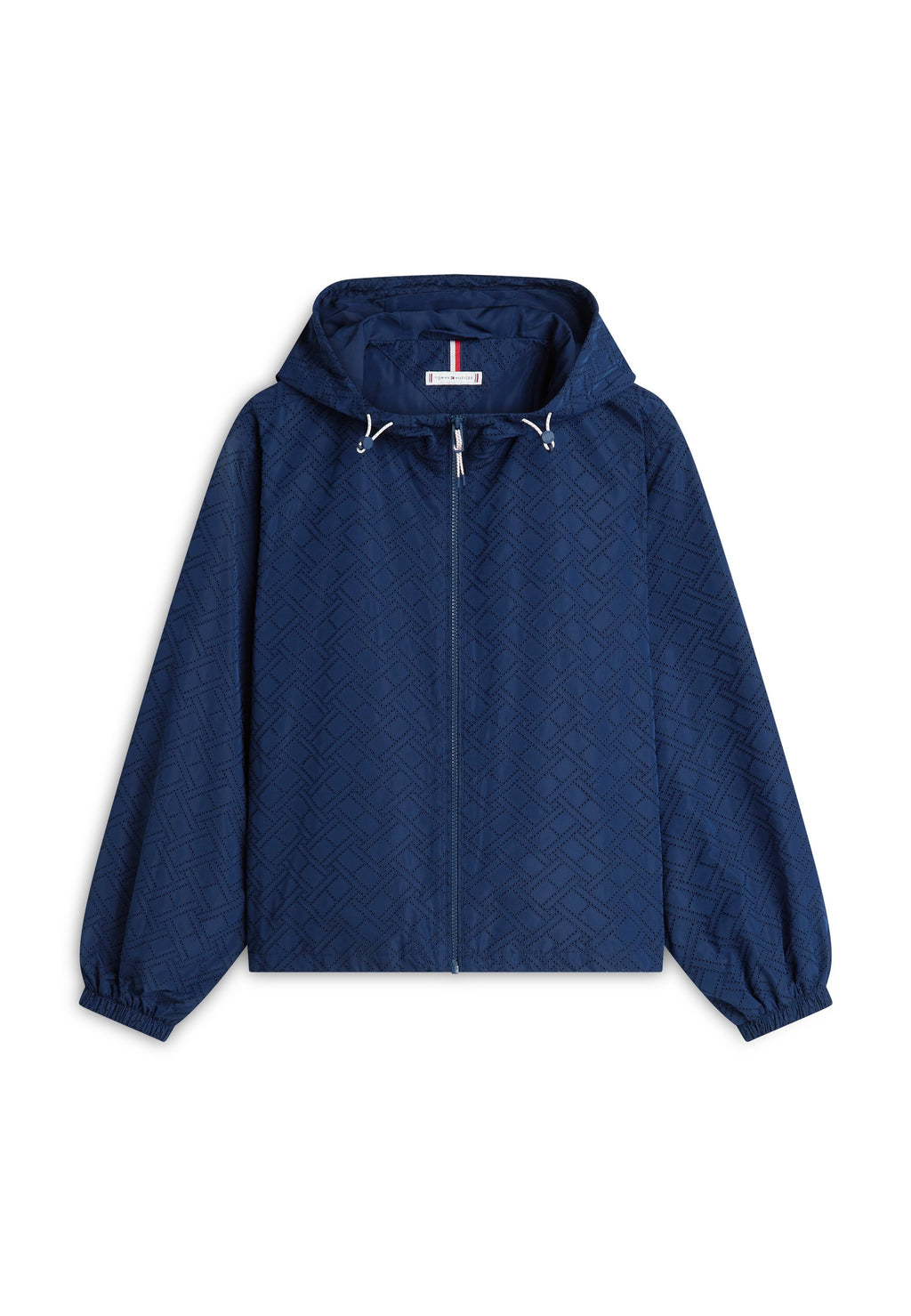 FLAG PRINT RELAXED HOODED WINDBREAKER Media 1