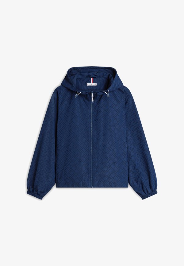 Tommy Hilfiger FLAG PRINT RELAXED HOODED WINDBREAKER - Summer jacket - dark night navy