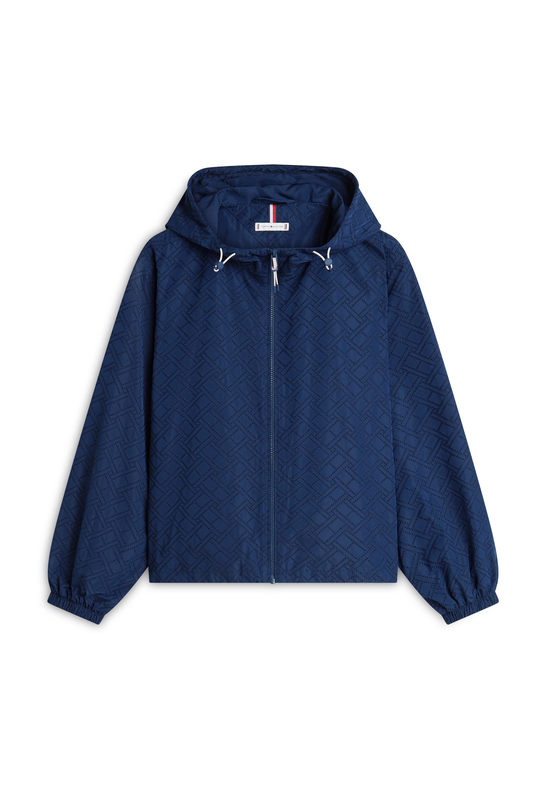FLAG PRINT RELAXED HOODED WINDBREAKER Media 1