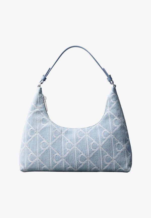 Calvin Klein EMBLEM - Handbag - light blue