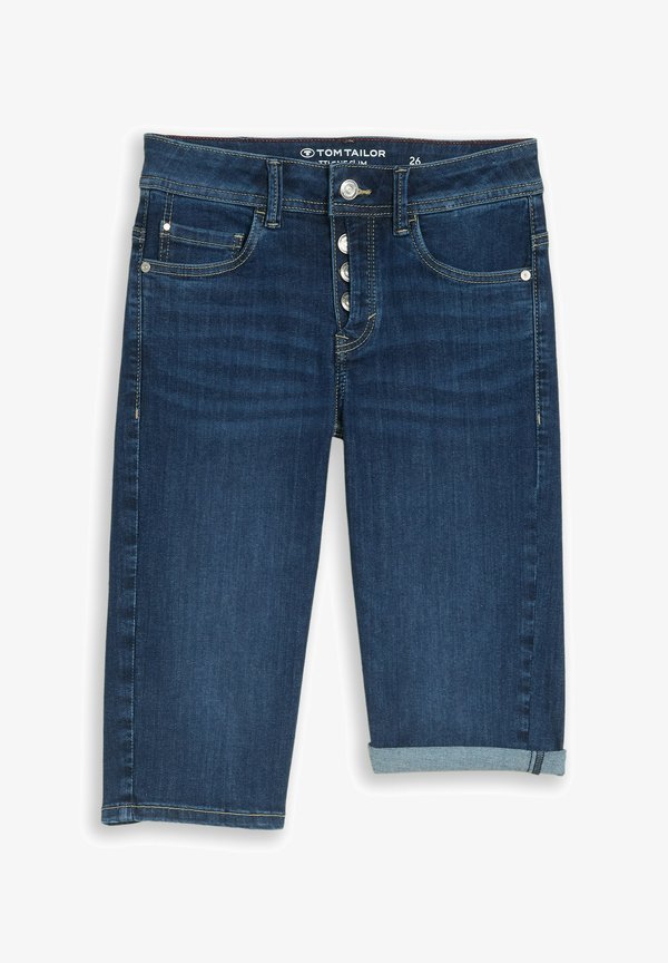 TOM TAILOR TTLENE BERMUDA JEANS SHORTS MIT STRETCH - Denim shorts - clean mid stone blue denim