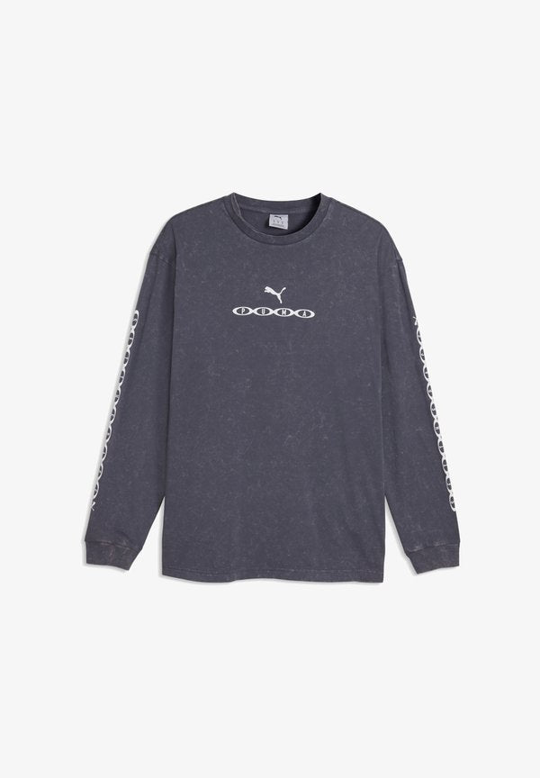 Puma RUN CULTURE COLLECTIVE RELAXED WASHED GRAPHIC LONG SLEEVE - Long sleeved top - inky depths