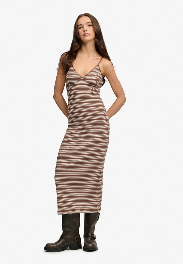 Superdry & Co Maxi dress - chestnut brown stripe