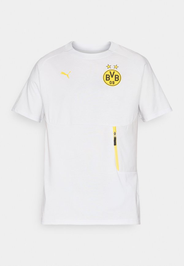 Puma BVB POCKET TEE - Club wear - silver-coloured mist/faster yellow
