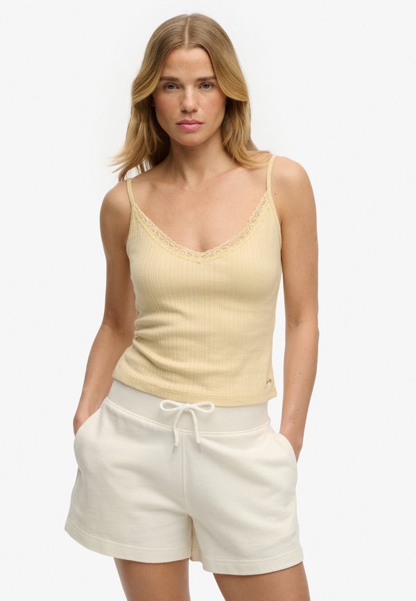 Superdry & Co ATHLETIC ESSENTIALS V NECK - Top - yellow haze