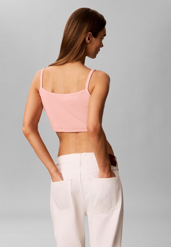 Calvin Klein Jeans CROP STRAP TANK PRIDE - Top - coral cloud