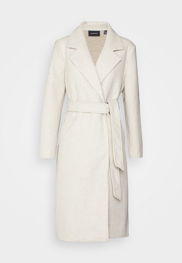 Vero Moda Petite VMFORTUNEAYA LONG COAT - Classic coat - oatmeal melange