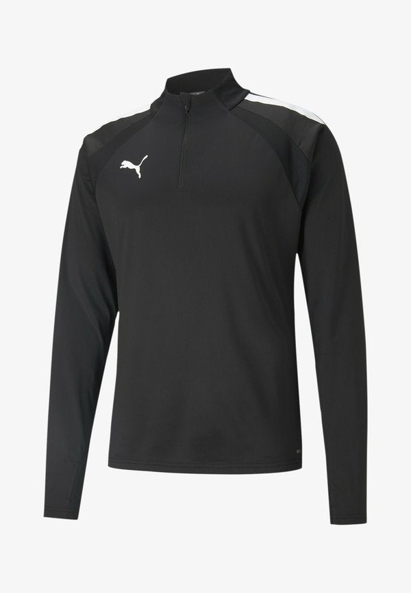 Puma TEAMLIGA ZIP - Long sleeved top - black-white