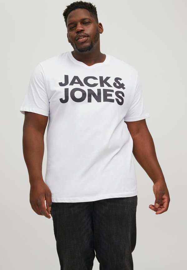 Jack & Jones LOGO PLUS SIZE RUNDHALS KURZARM ECORP 2PACK - Print T-shirt - weiß blau