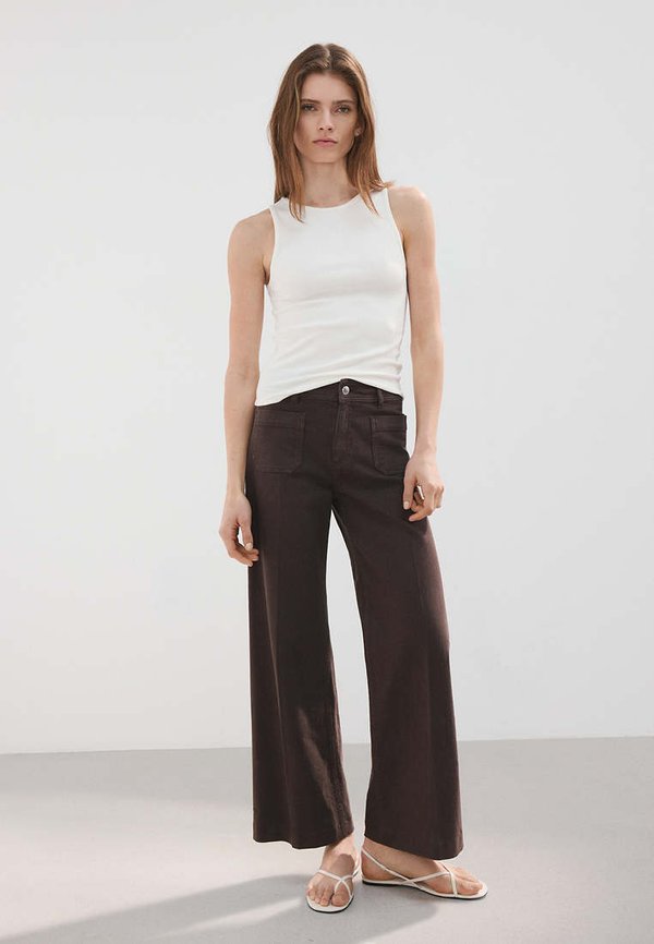 Mango WIDE - Wide Leg - brown