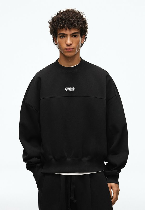 Bershka CREW NECK - JERSEY - Sweatshirt - black