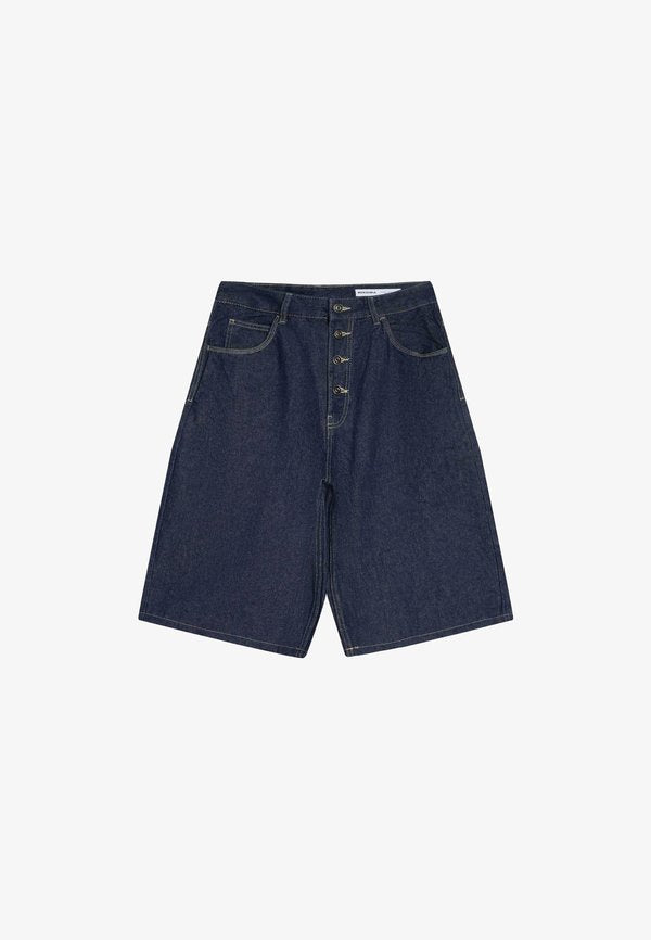 Bershka BARREL - BERMUDA JEANS - Denim shorts - royal blue