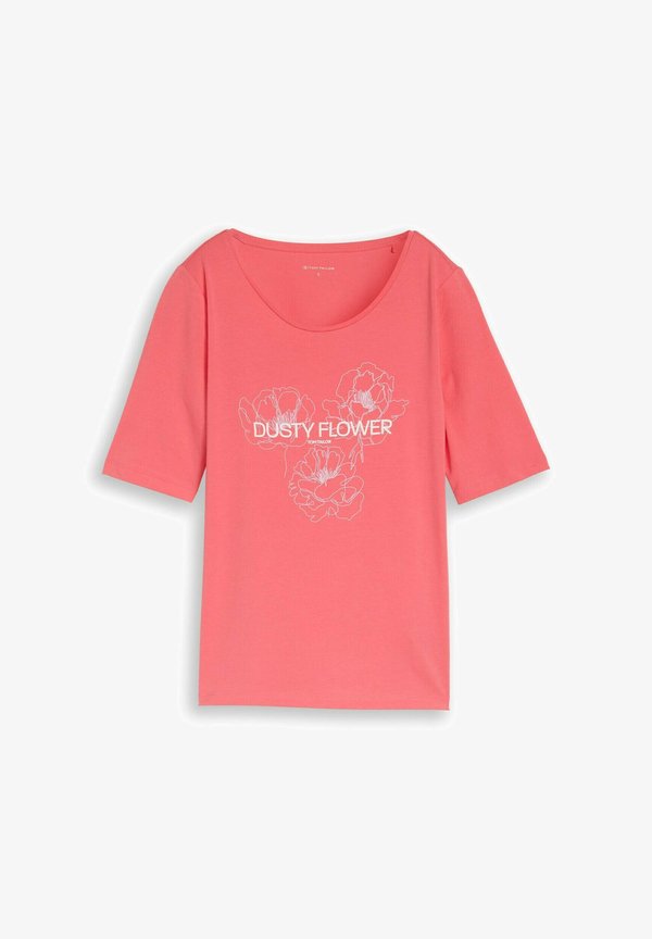 TOM TAILOR T-SHIRT CREW NECK WITH PRINT - Print T-shirt - soft coral pink