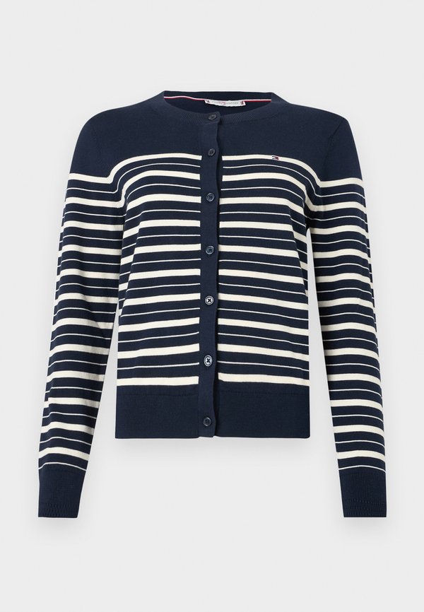 Tommy Hilfiger CO JERSEY FINE GG C-NK LS CARDI - CO JERSEY FINE GG - Cardigan - dark night navy