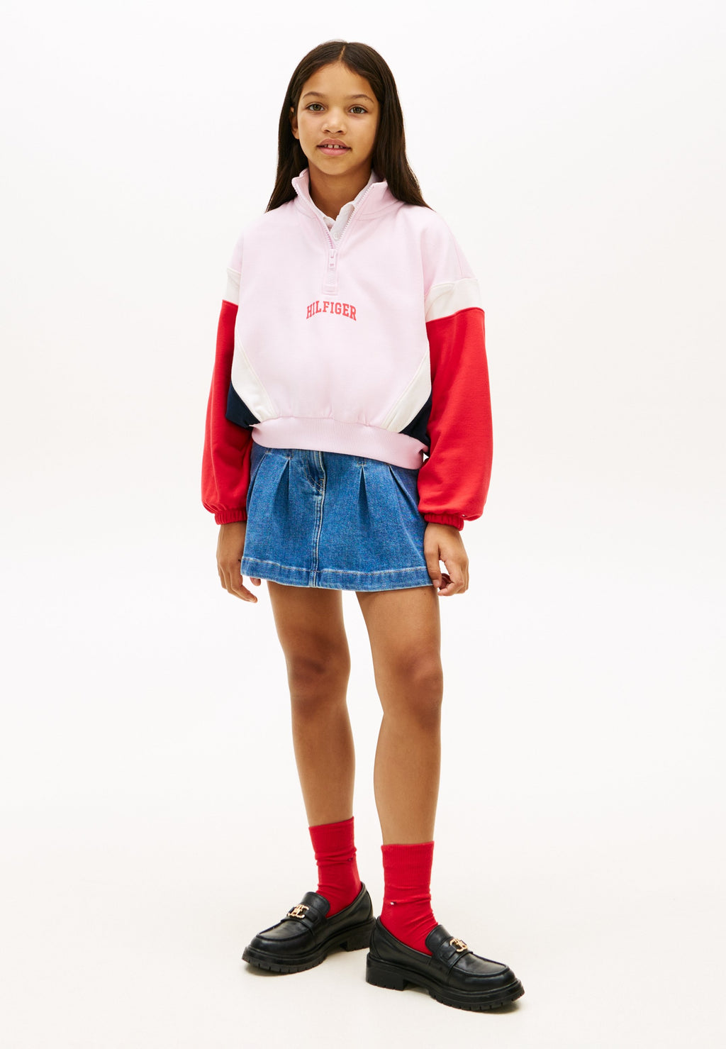 COLOUR-BLOCKED OVERSIZED HALF-ZIP JUMPER Media 2