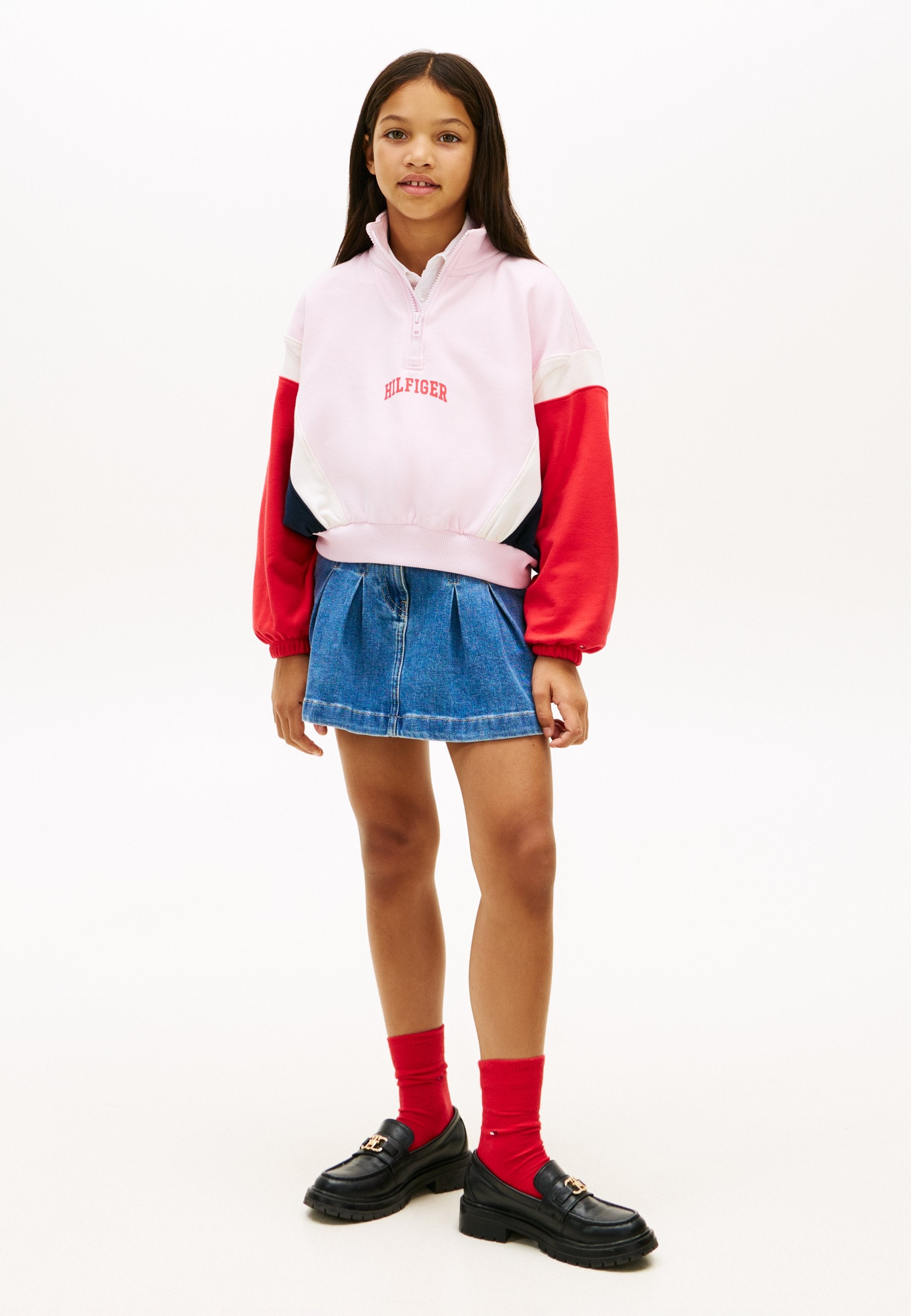 COLOUR-BLOCKED OVERSIZED HALF-ZIP JUMPER Media 2