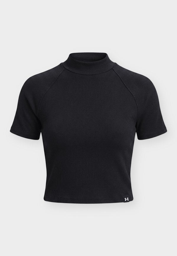 Under Armour RIVAL MOCK TEE - Basic T-shirt - ultimate black/white