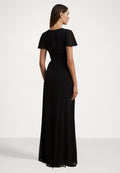 Lauren Ralph Lauren BELTED GEORGETTE FLUTTER SLEEVE GOWN