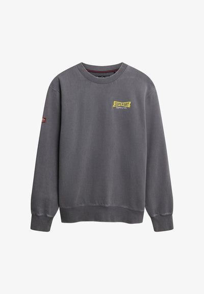 Superdry & Co HERITAGE TAB CREW  - Sweatshirt - stormy weather blue