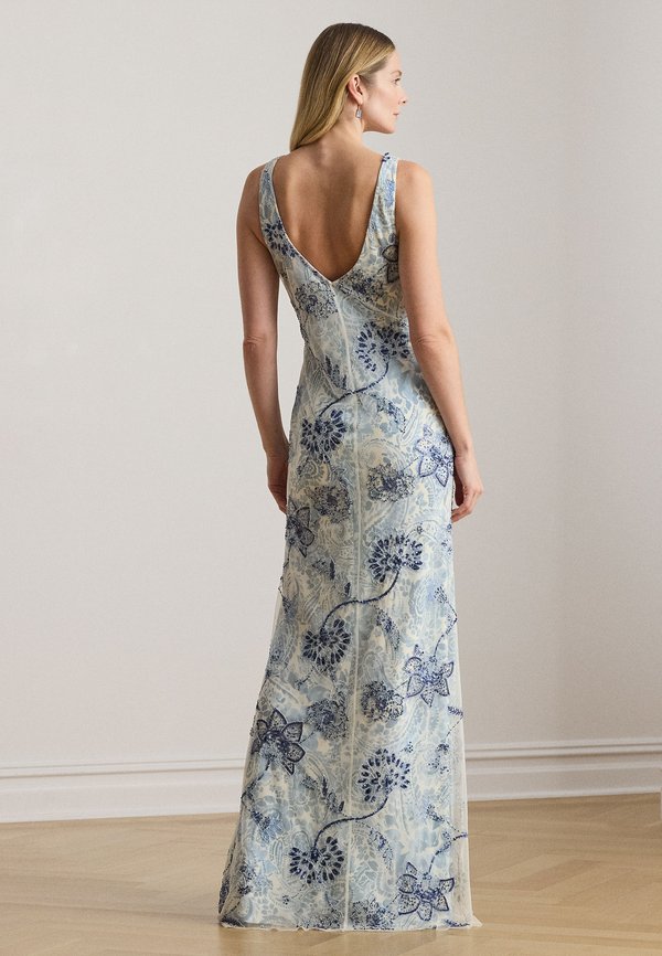 Lauren Ralph Lauren FLORAL BEADED TULLE GOWN