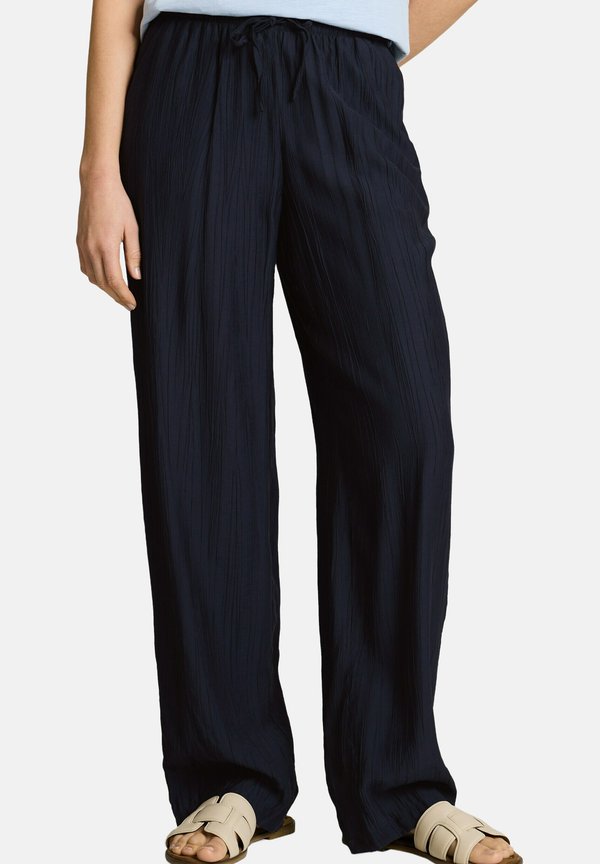 TOM TAILOR LOOSE FIT HOSE IN KNITTER-OPTIK - Trousers - sky captain blue