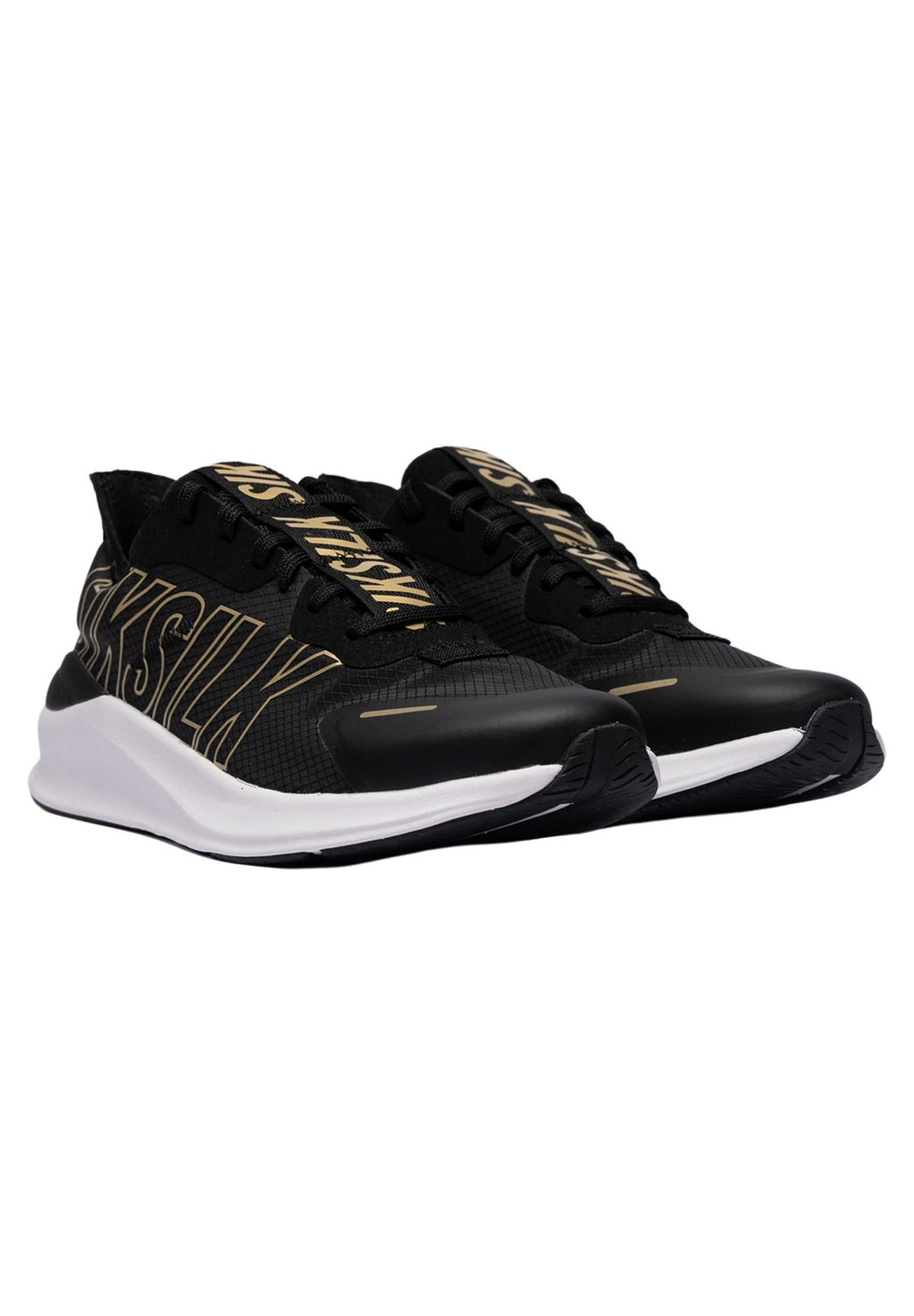 SIKSILK Mens Black & Gold Mako Performance Trainer