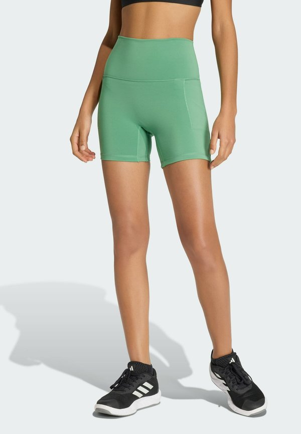 adidas Performance 3 STRIPES STUDIO ALL ME BOOTY SHORT LEGGINGS - Leggings - preloved green