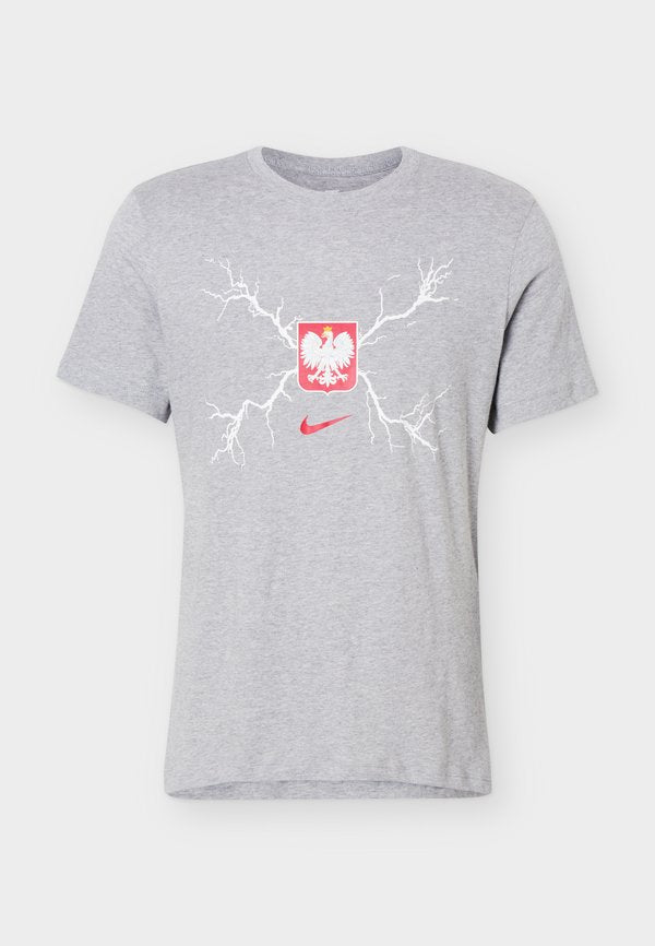 Nike Performance POLAND MENS GRAPHIC TEE - National team wear - dark grey heather/sport red