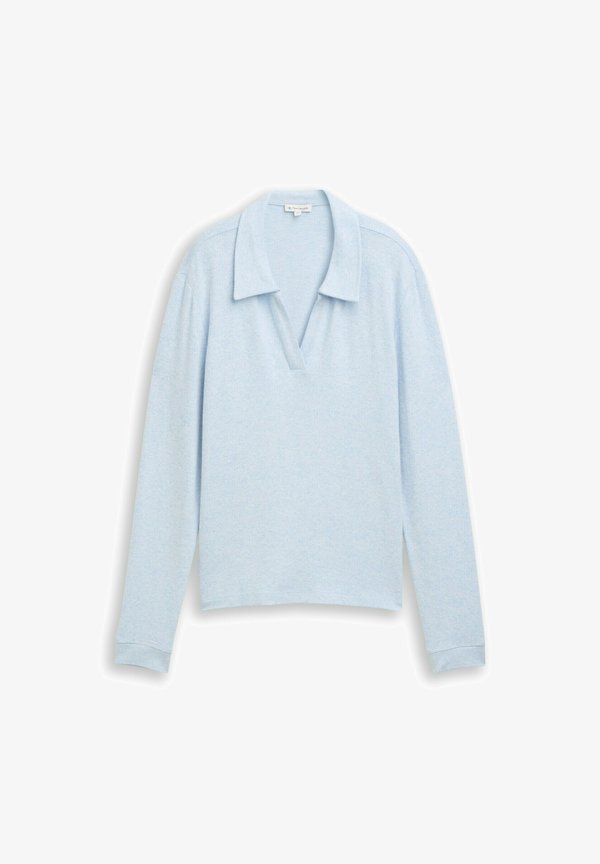 TOM TAILOR COSY MIT KRAGEN - Polo shirt - light fjord blue melange