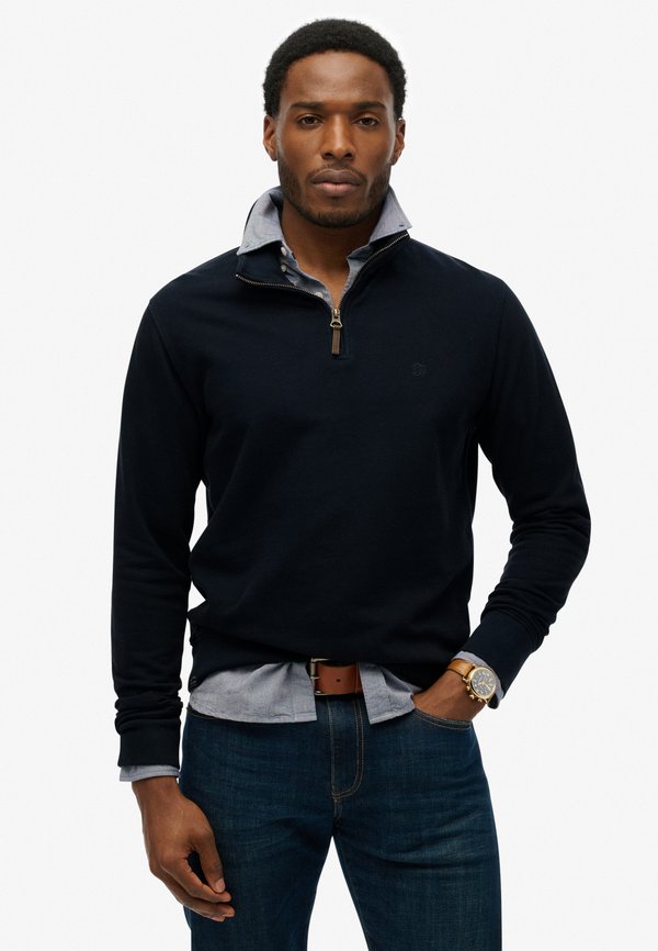 Superdry & Co SUPERDRY  ESSENTIAL HALF ZIP JUMPER.. - Sweatshirt - super dark navy