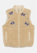 FLORAL EMBROIDERY RELAXED TEDDY GILET Media 1