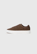 LEATHER MIXED TEXTURE COURT TRAINERS Media 1