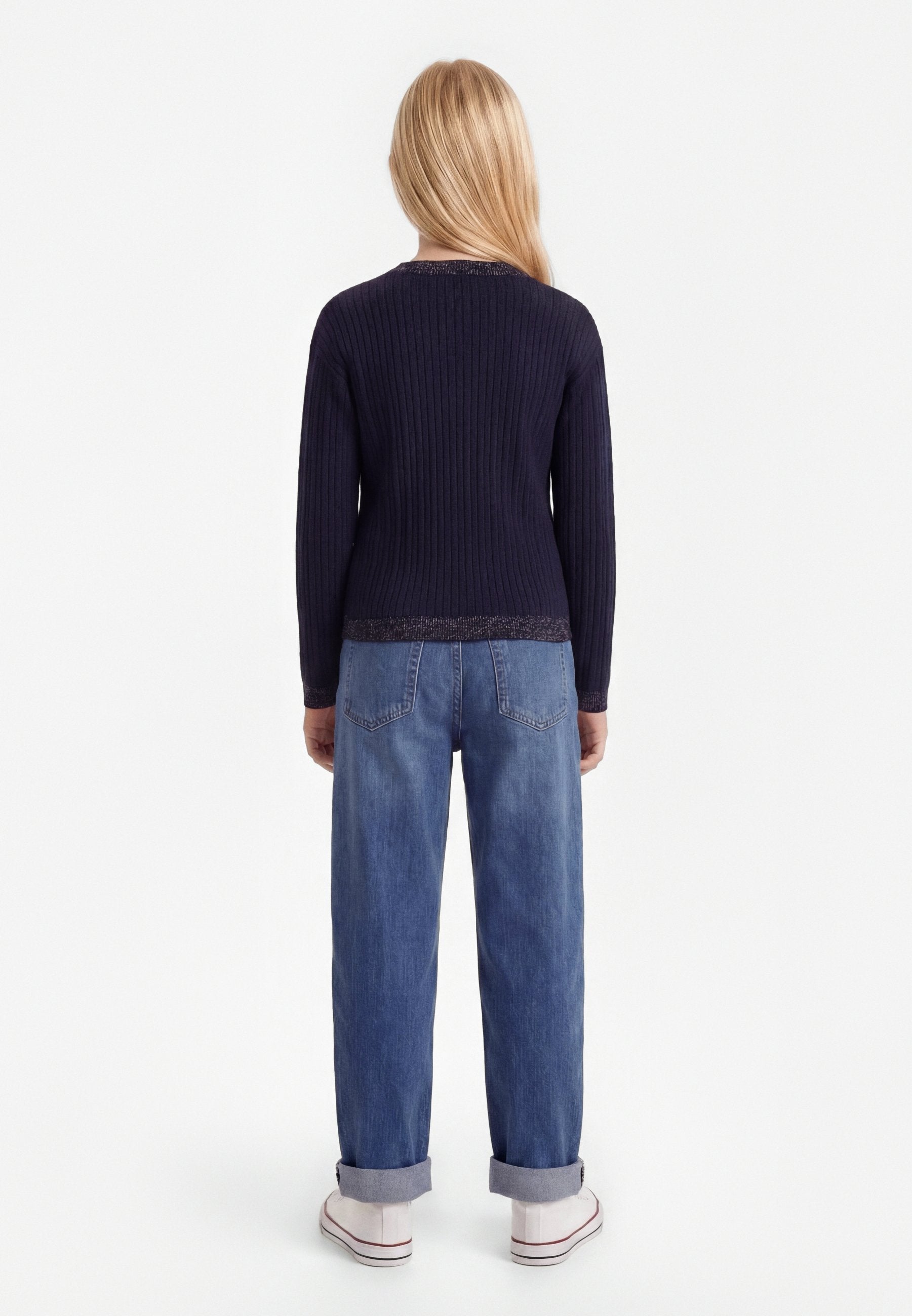 GLITTER MINI CABLE KNIT RELAXED SWEATSHIRT Media 3