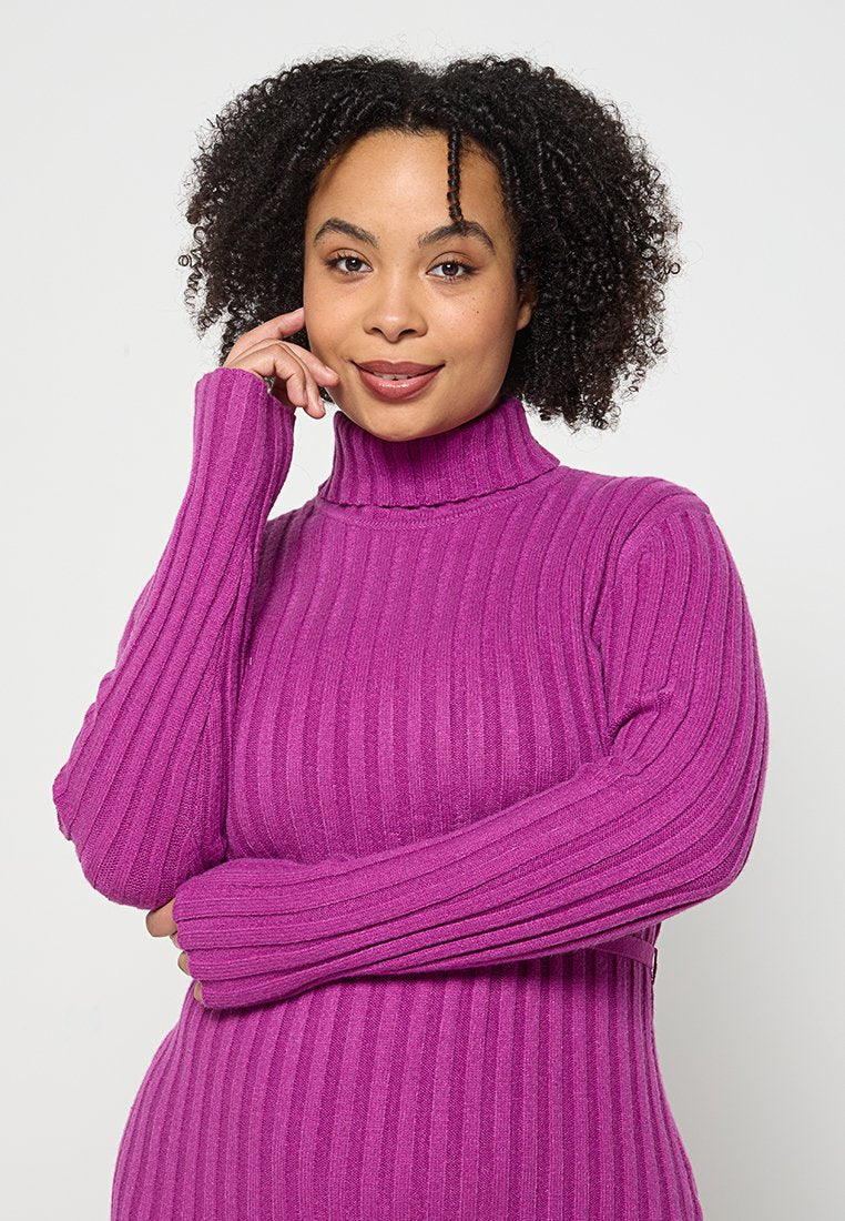 Apart MIDI KNIT DRESS RIB