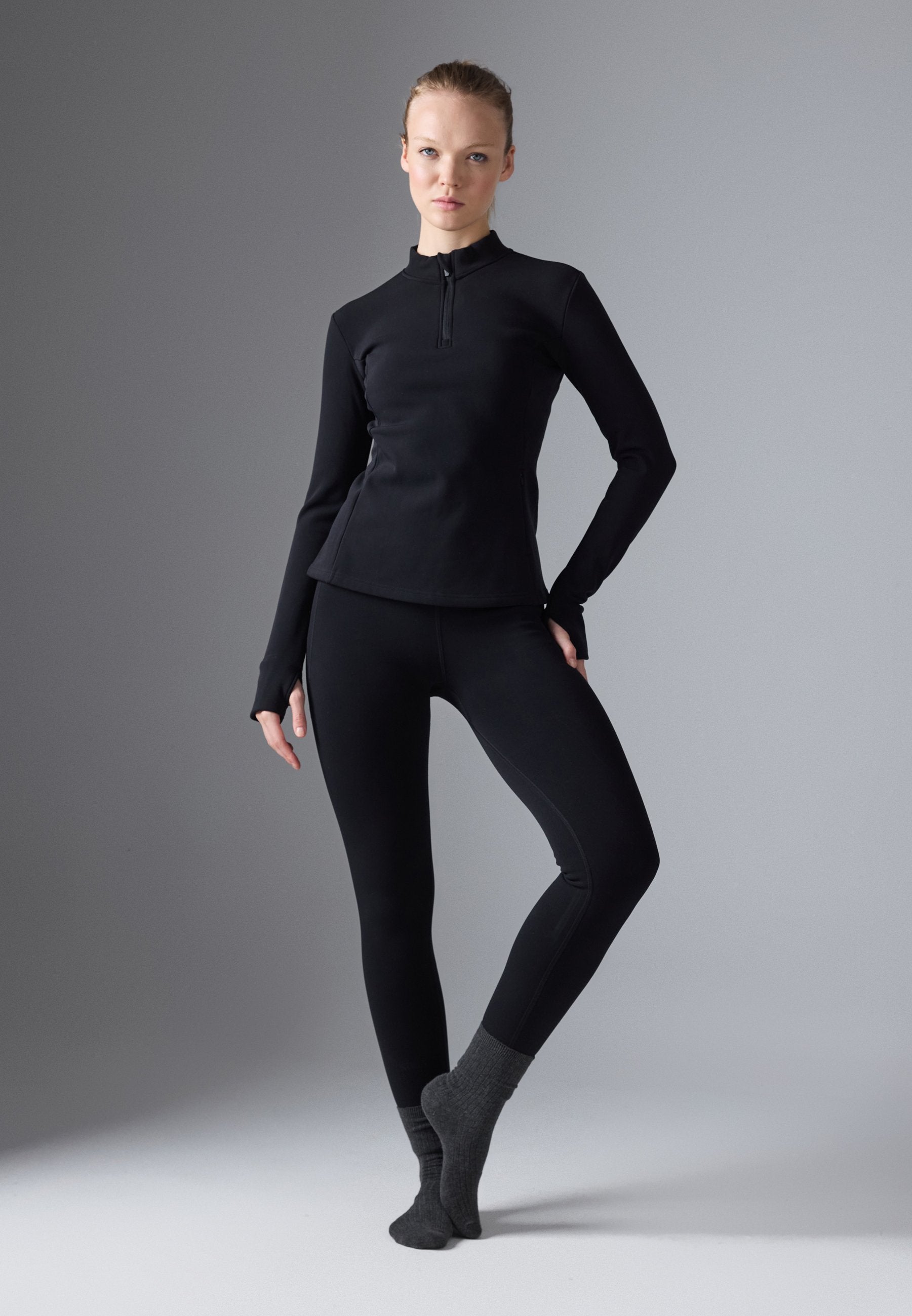 Even&Odd active 2 PIECE FUR LINED LONG SLEEVE TOP AND LEGGINGS SET