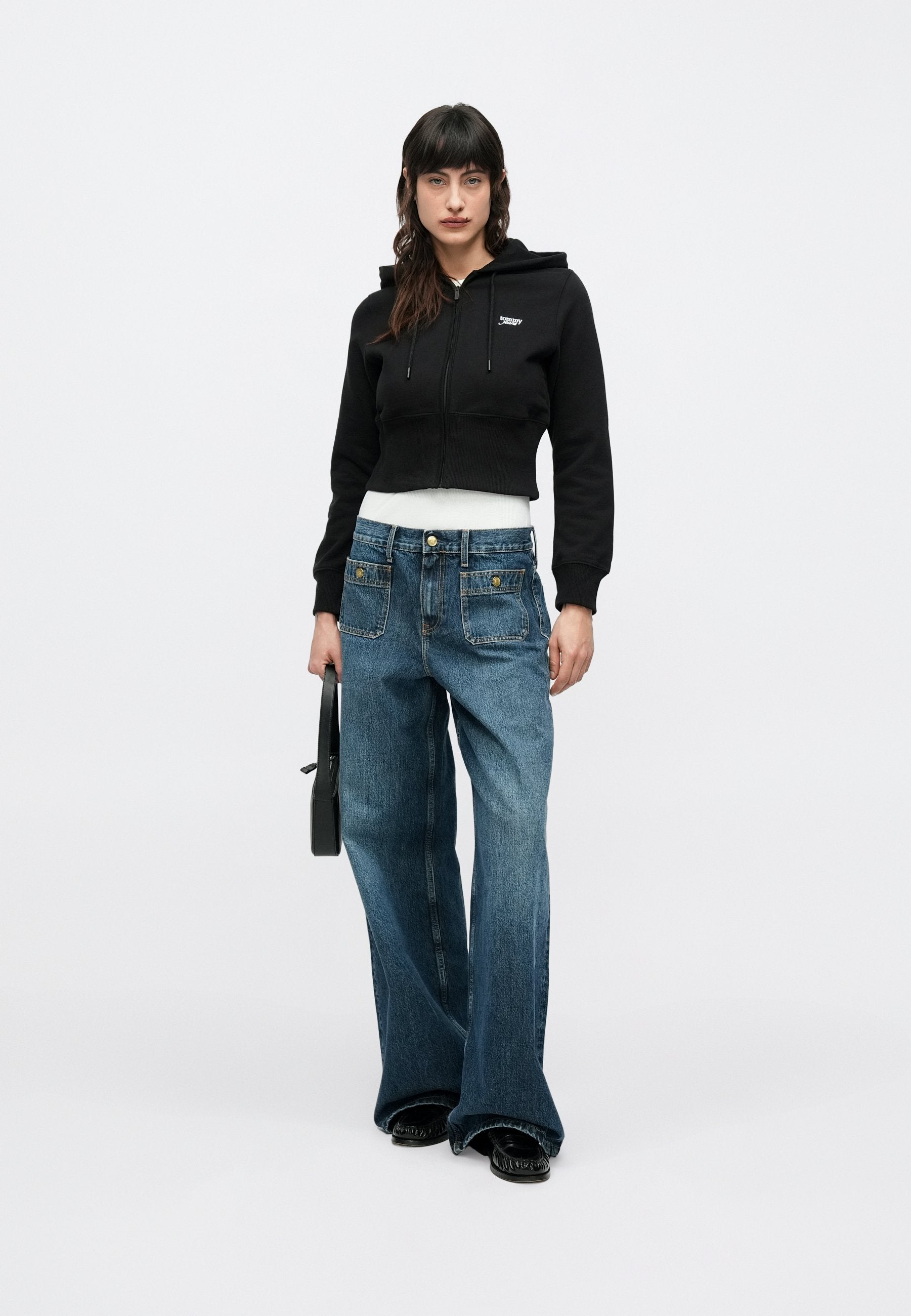 70S HIGH RISE WIDE LEG JEANS Media 2