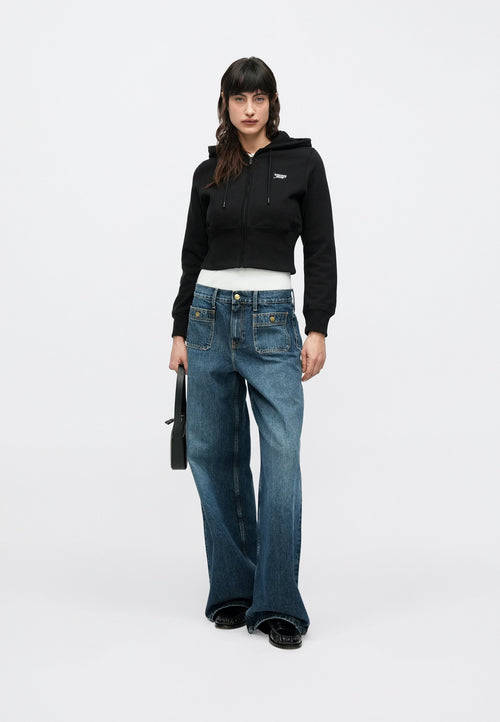 70S HIGH RISE WIDE LEG JEANS Media 2