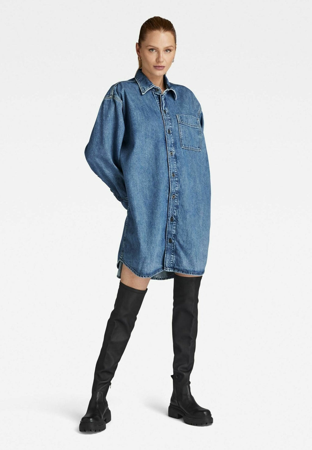 OVERSIZED DENIM DRESS Media 1