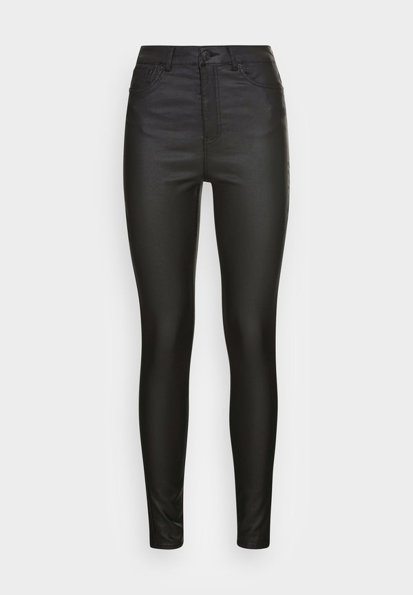 Vero Moda VMSANDRA COATED - Trousers - black