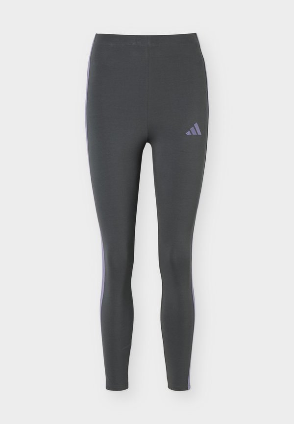 adidas Sportswear ESSENTIALS 3 STRIPES - Leggings - grey five/magic lilac