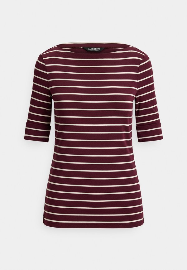 Lauren Ralph Lauren Petite STRIPED STRETCH COTTON BOATNECK TEE