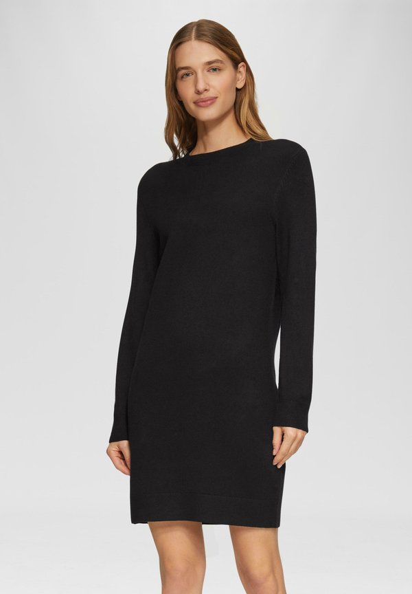 s.Oliver MIT CREWNECK UND PINTUCKS - Jumper dress - schwarz