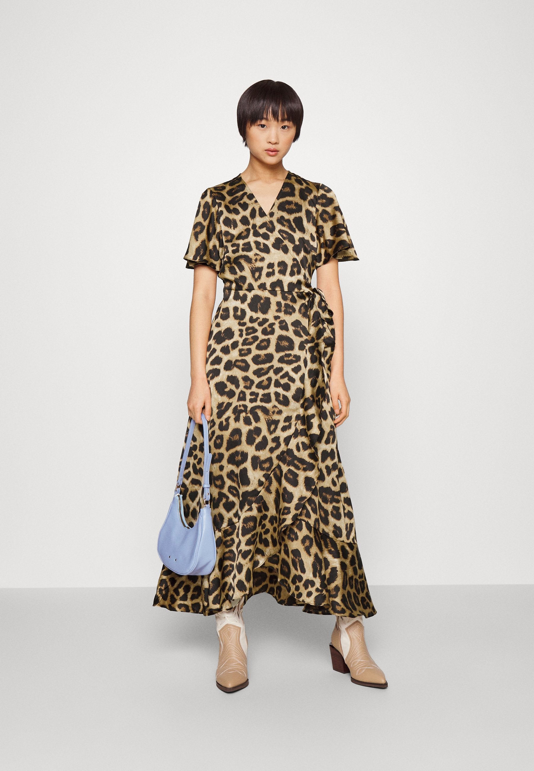 Object Petite OBJGREEN PAPAYA WRAP LONG DRESS
