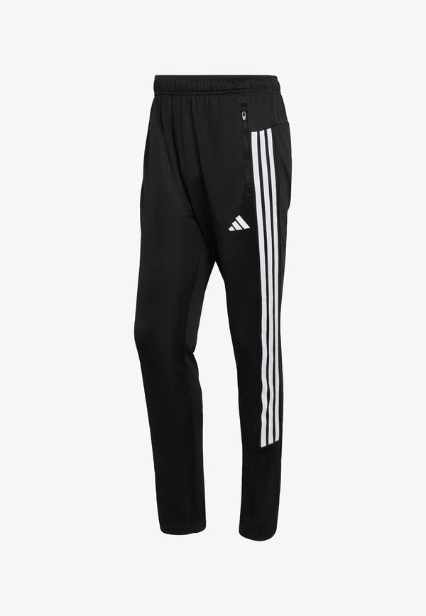 adidas Performance WORKOUT ESSENTIALS ALL-SET 3 STRIPES KNIT - Tracksuit bottoms - black/white
