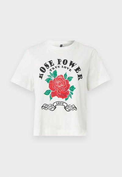 Vero Moda VMSIGNE METTE - Print T-shirt - snow white